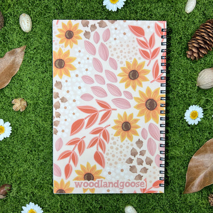 Sunflower Harvest Half Notebook